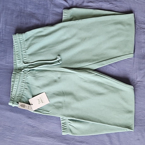 Aritzia TNA Airy Fleece Slim Sweatpant Green S - Picture 1 of 8
